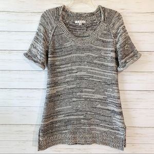 Cabi | Black & White Marled Tunic Sweater | S